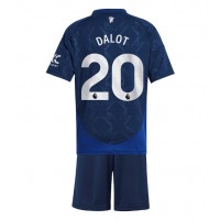 Manchester United Diogo Dalot #20 Bortatröja Barn 2024-25 Kortärmad (+ Korta byxor)